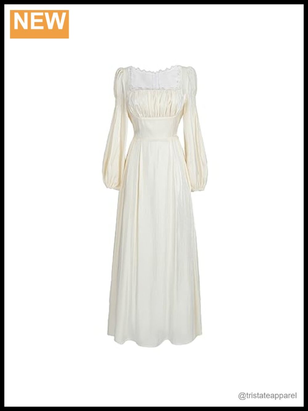 Silk Regency Victorian Dress Empire Waist Gown Puff Sleeve